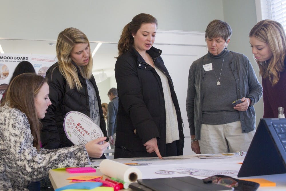 Attendees to "A New SAB" brainstorm functions of the new Student Activities Building.