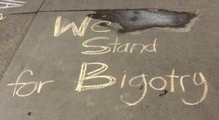 QSU reported some of their messages had been watered-out soon after they were written.