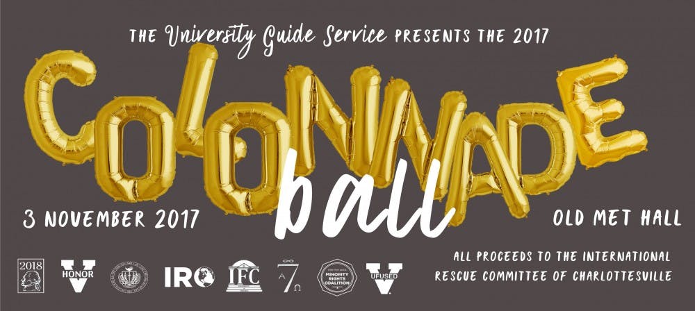 <p>Nov. 3 marks the University Guide Service’s 29th annual charity Colonnade Ball benefitting the International Rescue Committee of Charlottesville.</p>