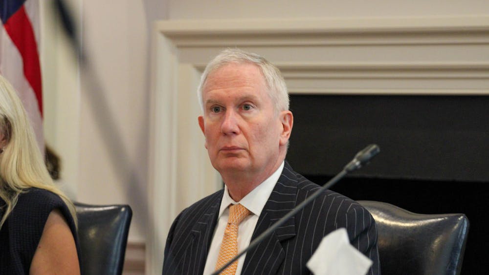 Interim President Mahoney at the full Board of Visitors meeting, photographed Sept. 12, 2025.