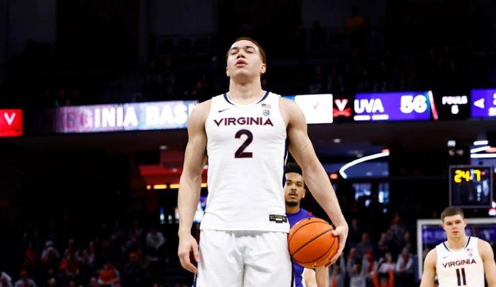 <p>Elijah Saunders inhales at the free-throw line, about to shoot one of a game-high eight free throws.</p>