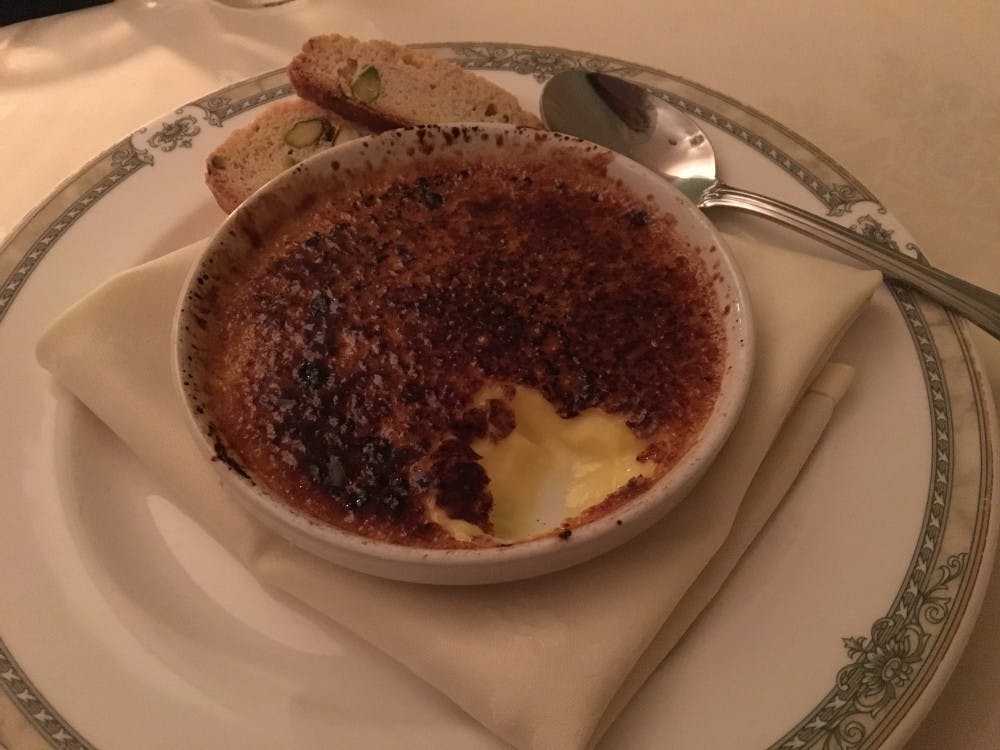 <p>The Ivy Inn's regularly changing dessert menu usually includes classics like the crème brûlée.&nbsp;</p>