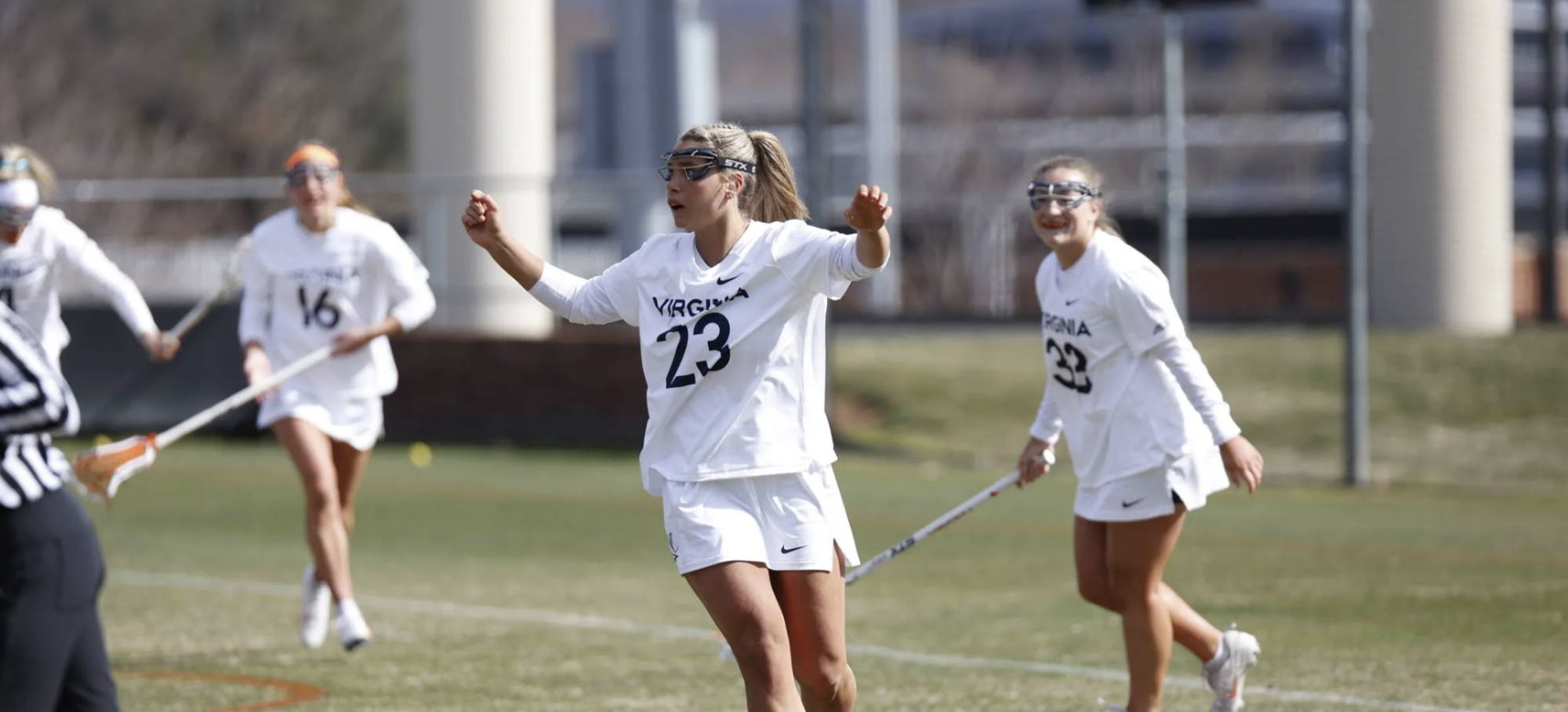 Graduate student midfielder Kiki Shaw registered a hat-trick of goals for the Cavaliers Saturday.&nbsp;