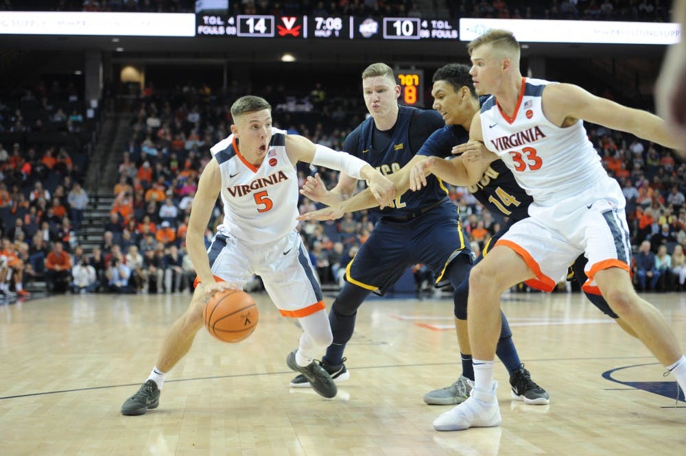 <p>Sophomore guard Kyle Guy was the Cavaliers' leading scorer Friday.</p>