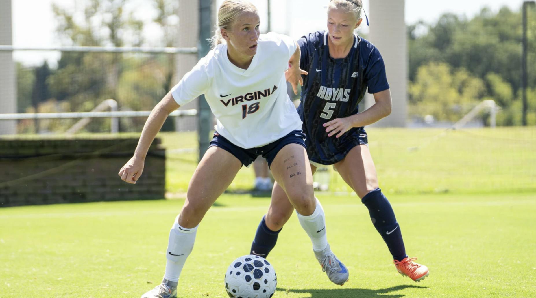 Liv Rademaker repels a Georgetown defender.