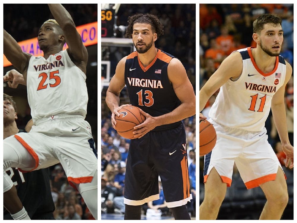 Mamadi Diakite (left), Anthony Gill (center) and Ty Jerome (right) all hope to excel on new NBA teams during the 2020-21 season.&nbsp;