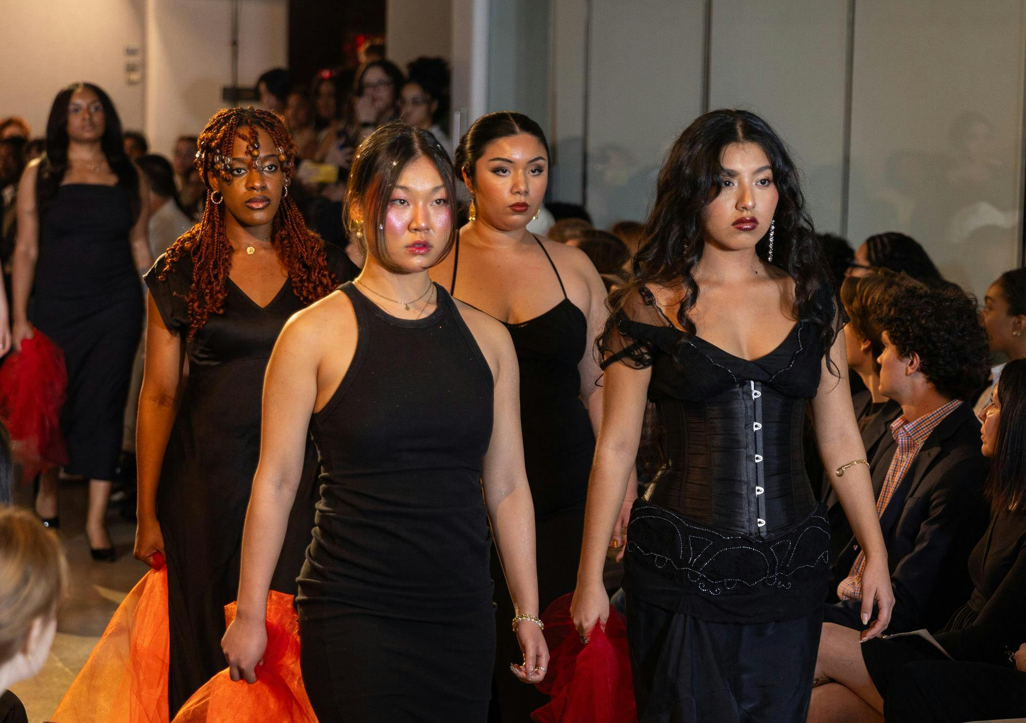 The exhibition featured 14 designers and 28 models, all students from various disciplines at the University.