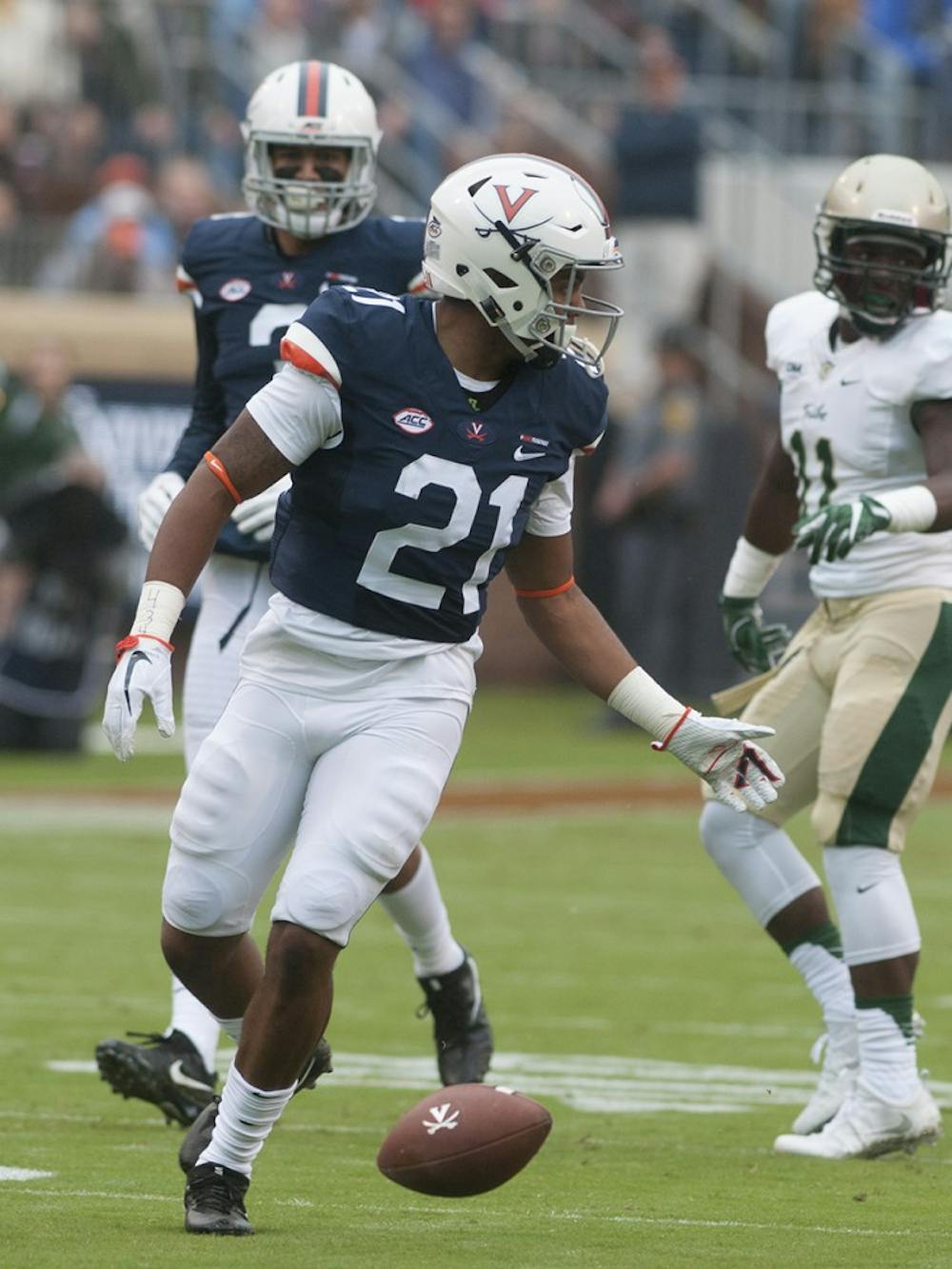 <p>Junior strong safety Juan Thornhill and Virginia put on a strong defensive effort against Connecticut last weekend.&nbsp;</p>