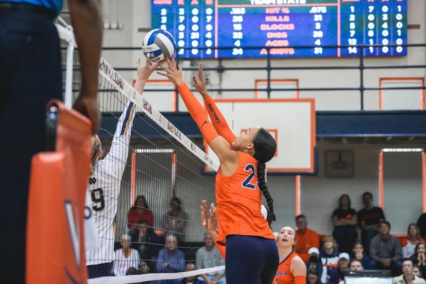 Senior Dominique Simone added two receptions to help Virginia defeat Notre Dame Sunday.