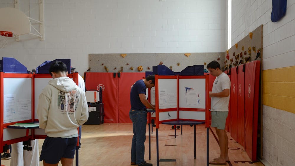 Students cast their ballots at Johnson Elementary School Nov. 5, 2024 for the 2024 presidential election.