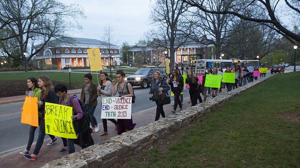 Participants in the 2013 rally march through Central Grounds. 