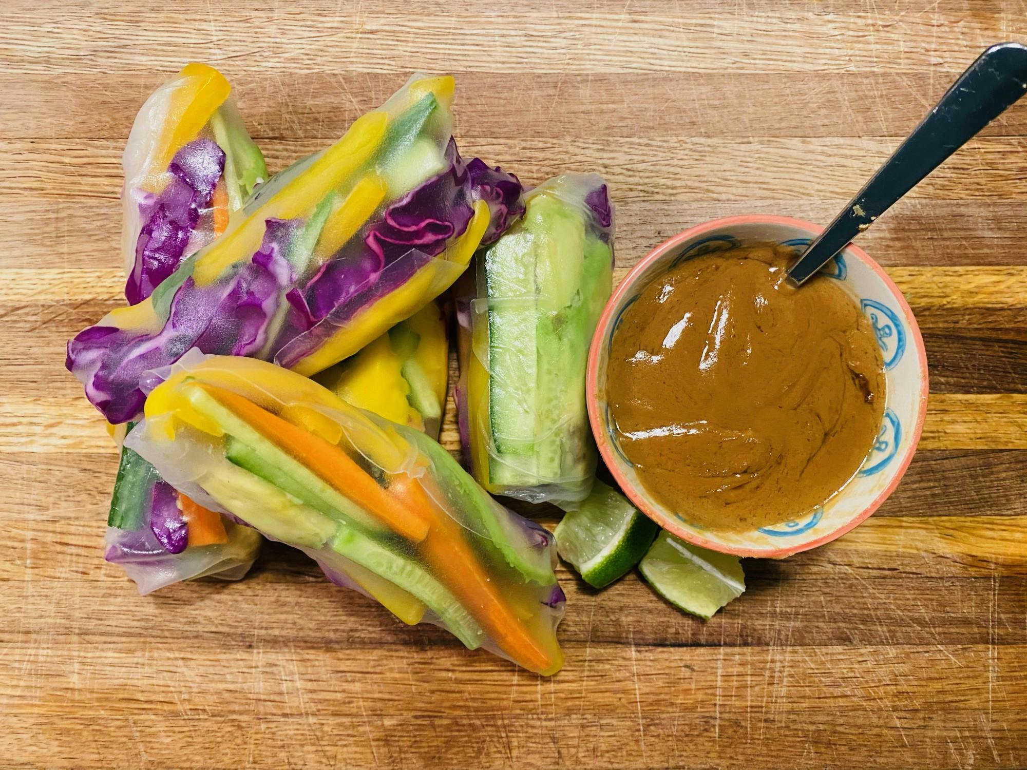 These bright and flavor-packed spring rolls are the perfect fix to take with you into the new semester