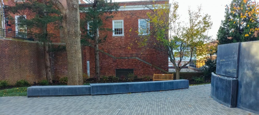 The University Remembrance Garden is located behind the Special Collections Library between Clemons Library and Newcomb Hall.&nbsp;