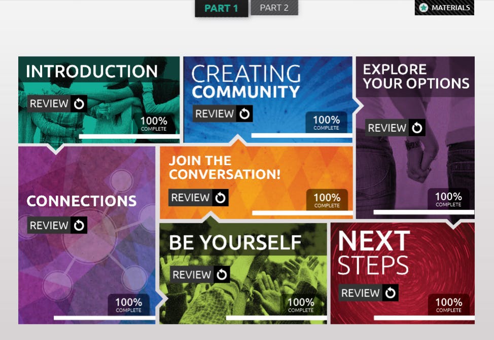 The main menu of the University's sexual assault module.