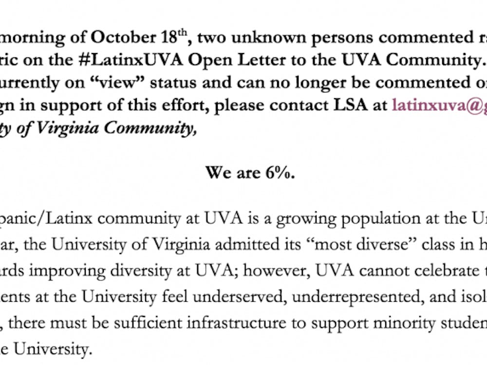 The Latinx Student Alliance's public letter was defaced by racist slurs Thursday, the email said.
