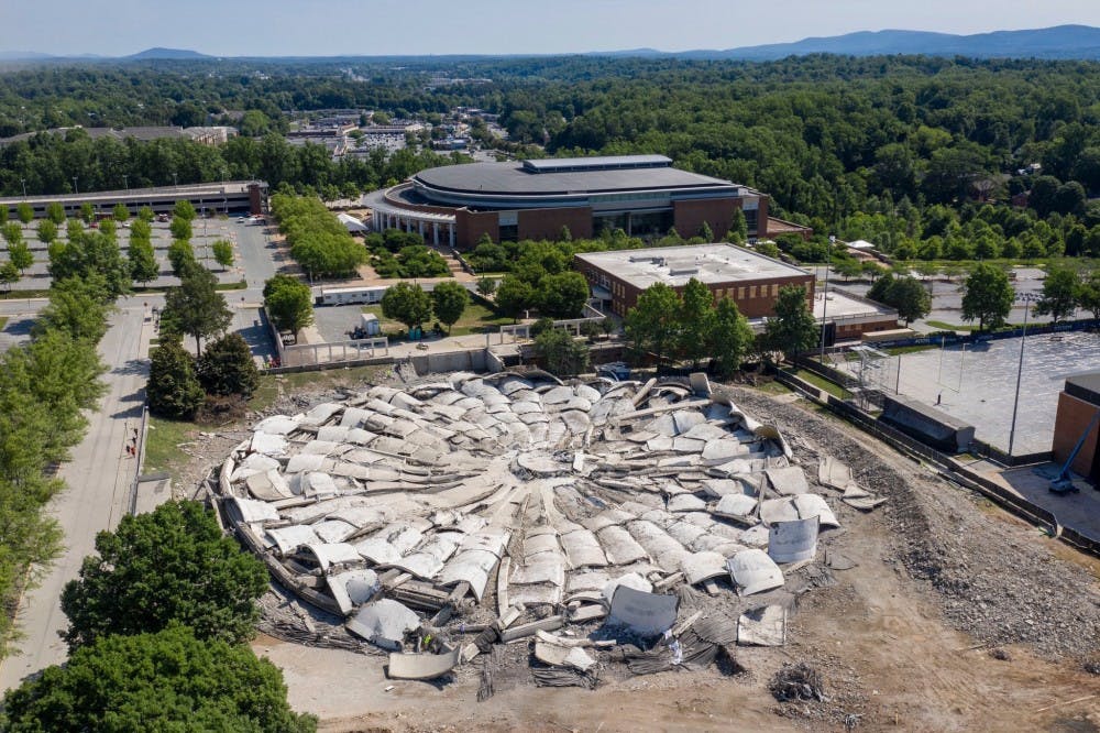 <p>U-Hall, the former home to Virginia's basketball programs, had been closed to the public since 2015 before its demolition Saturday.&nbsp;</p>