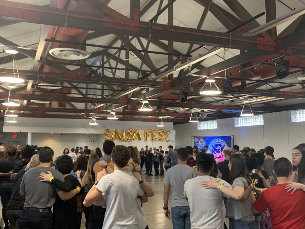 The Student Activities Building was full of people learning, dancing and enjoying performances by professional dancers at the eighth annual University Salsa Fest. &nbsp;