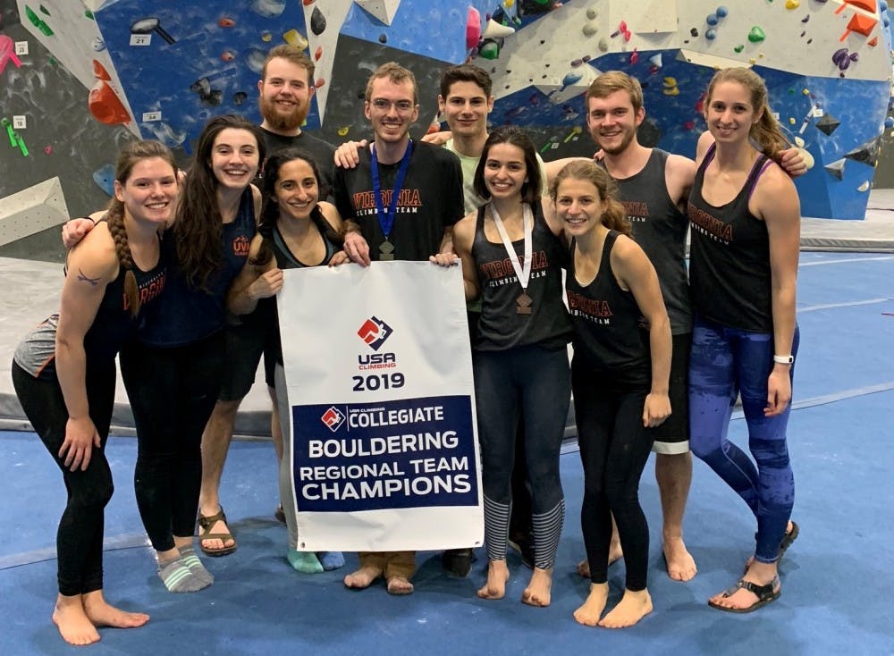 The U.Va. Climbing Team won the bouldering category at the USA Climbing Collegiate Regionals Competition March 30 in Radnor, Pa.&nbsp;