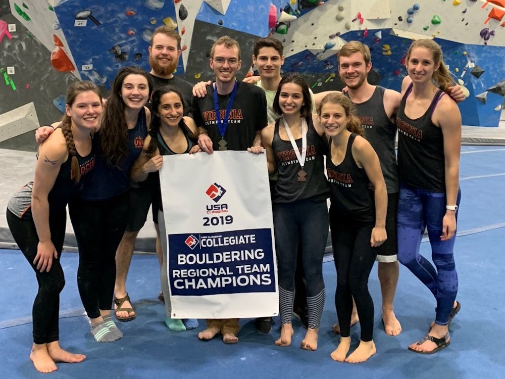 The U.Va. Climbing Team won the bouldering category at the USA Climbing Collegiate Regionals Competition March 30 in Radnor, Pa.&nbsp;