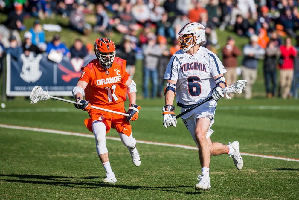 <p>Sophomore midfielder Dox Aitken had two goals and an assist in Virginia's loss to Notre Dame.</p>