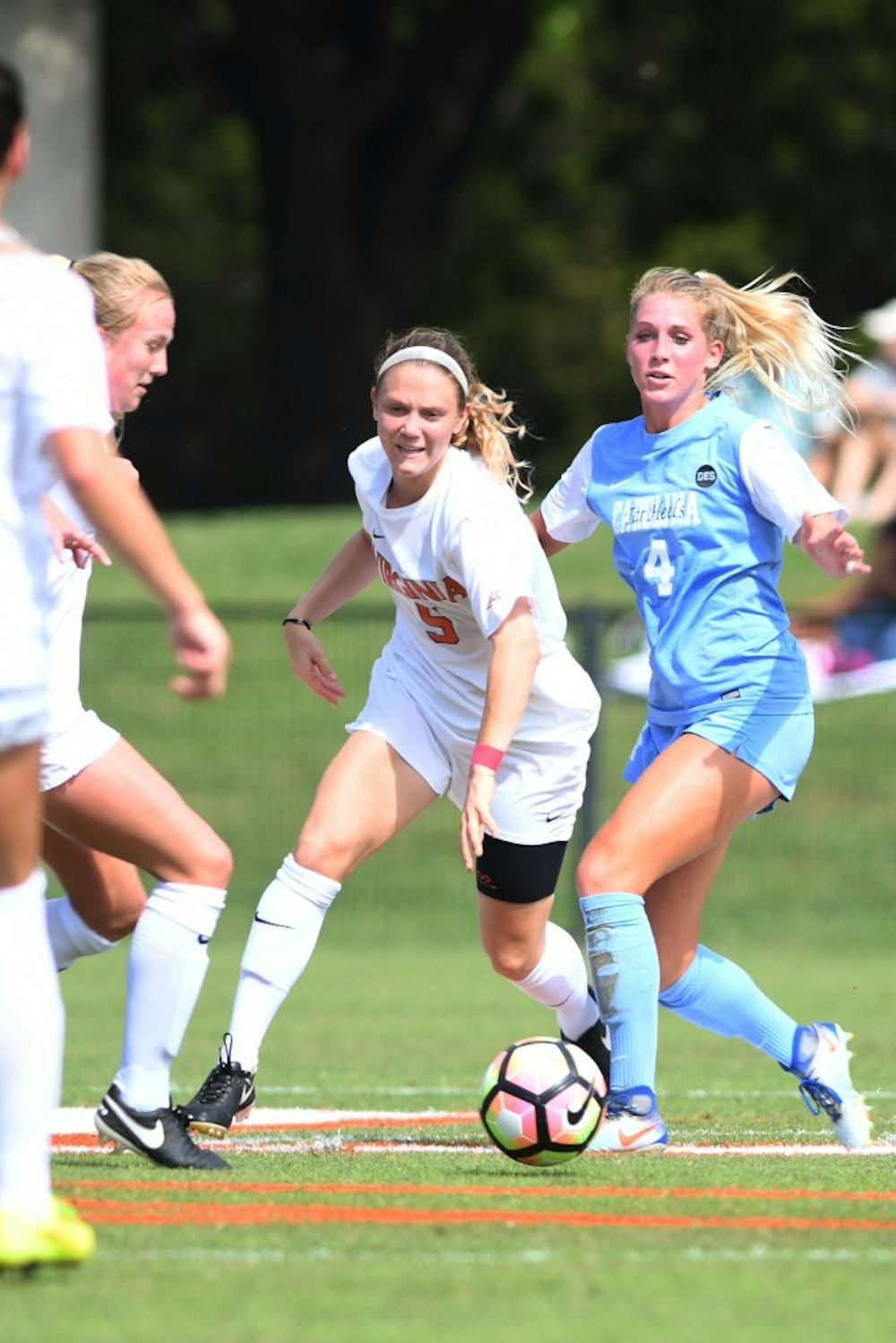 <p>Senior defender Kristen McNabb and the Cavaliers are pining for competition after an extended layoff.&nbsp;</p>