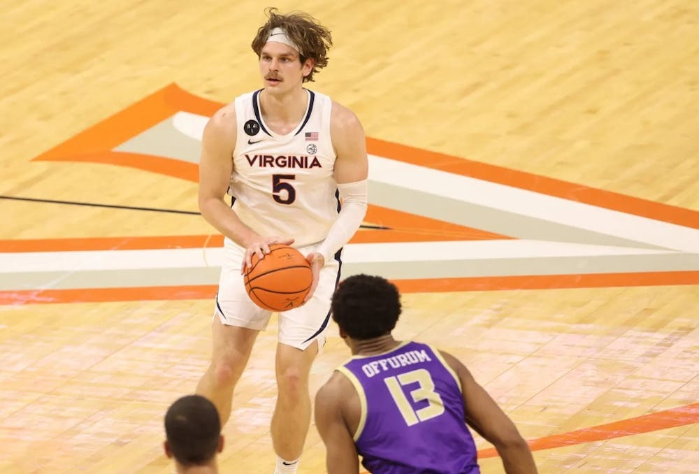 <p>Graduate student forward Ben Vander Plas led the Cavaliers Tuesday night with 20 points including four three-pointers.</p>
