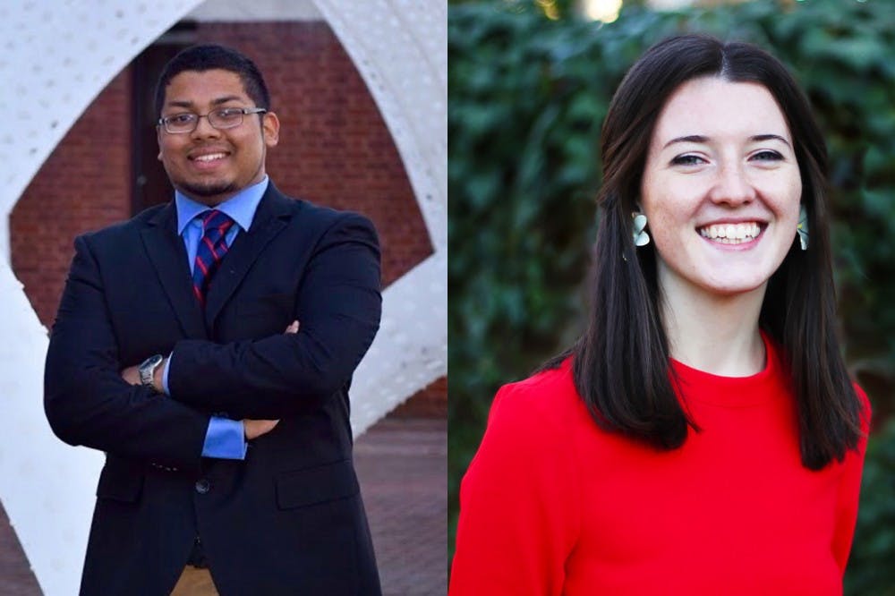 Student Council vice president for administration candidates (from left): Al Ahmed, Sydney Bradley.