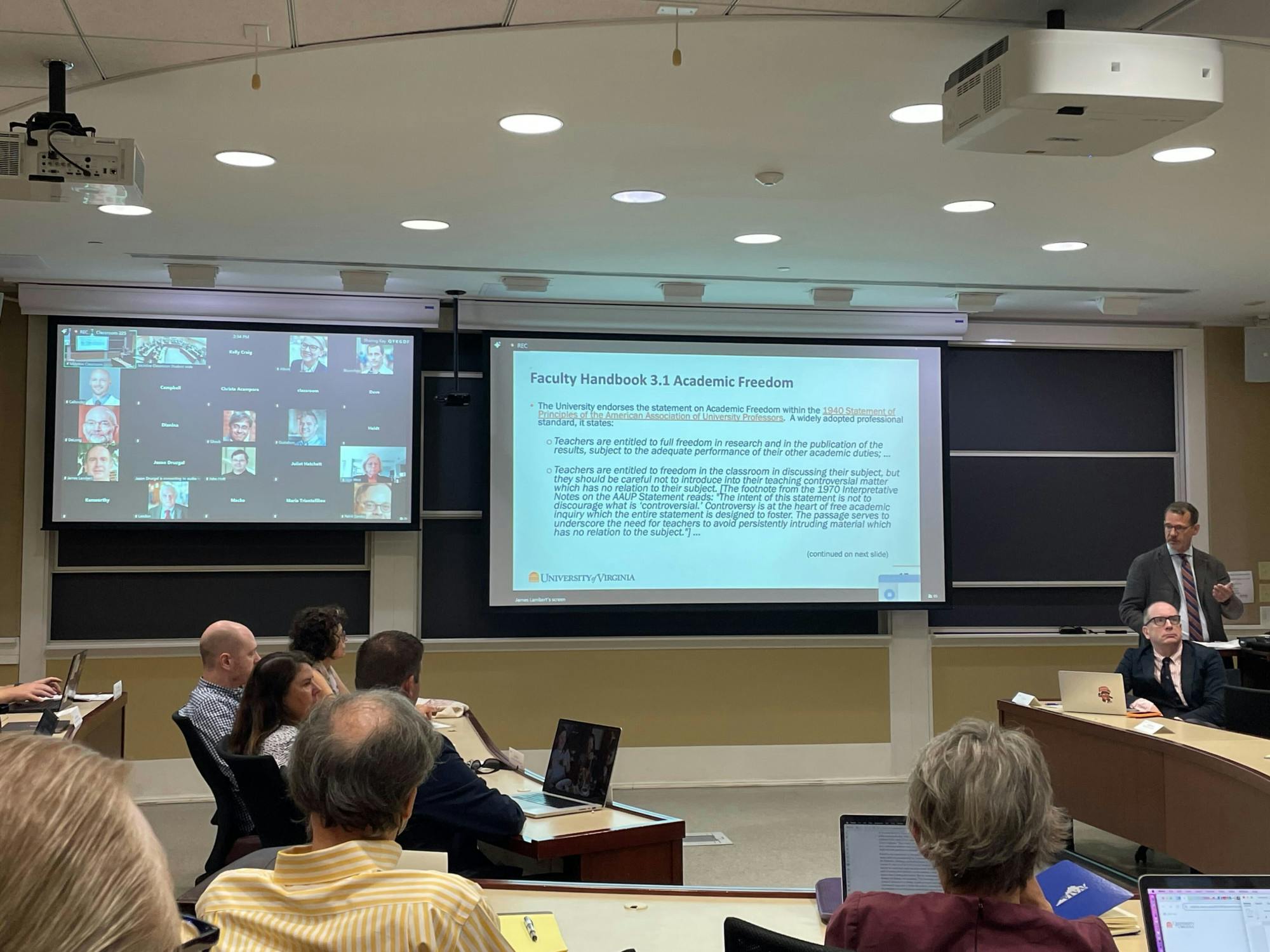 The Senate also discussed a report on religious diversity and belonging and introduced Michael Kennedy as the new Board of Visitors faculty representative.&nbsp;