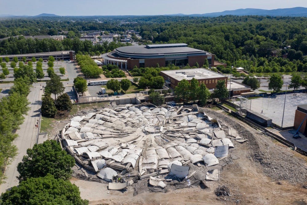 U-Hall, the former home to Virginia's basketball programs, was demolished May 25.
