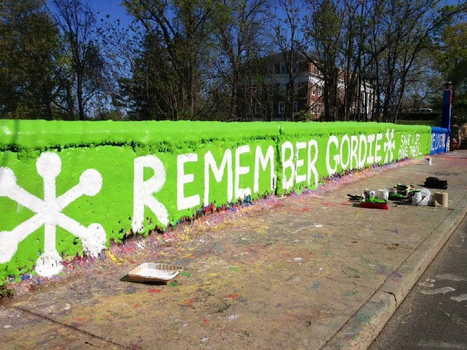 Beta Bridge has been painted in honor of Lynn Gordon Bailey Jr., who died in a hazing-related incident in 2004. 