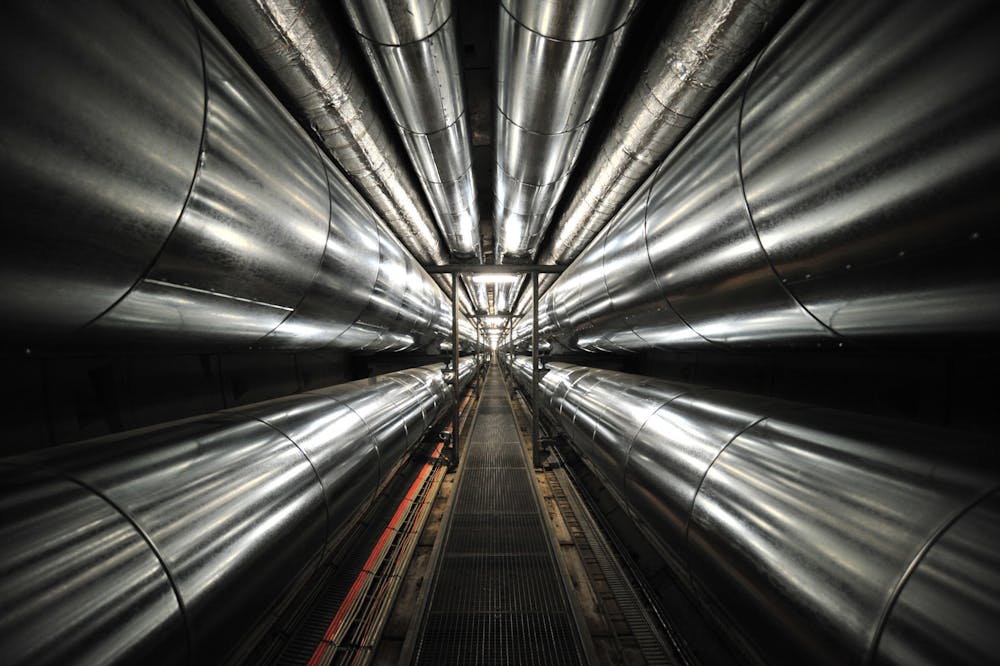 There are currently over 20 miles of underground pipelines that send steam to almost 11 million square feet of building space.&nbsp;