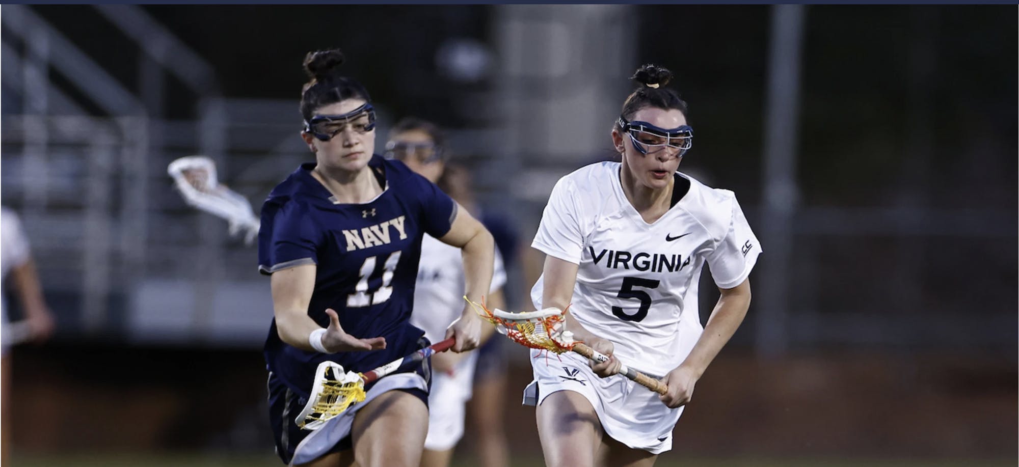 Kate Galica was a driving force for Virginia, scoring four goals in the contest.