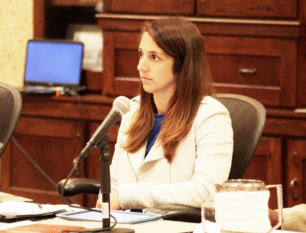 Willis at the Board of Visitors retreat in August&nbsp;at the Boar's Head Inn.