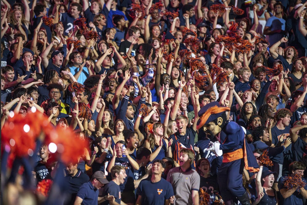 The Virginia faithful celebrate a touchdown against Maryland.