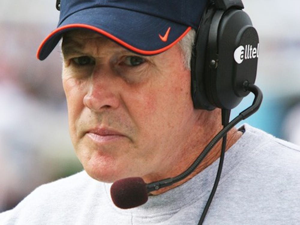 UVA head coach Al Groh against UNC.  The North Carolina Tar Heels defeated the Virginia Cavaliers 7-5 on October 22, 2005 in Chapel Hill, NC.
