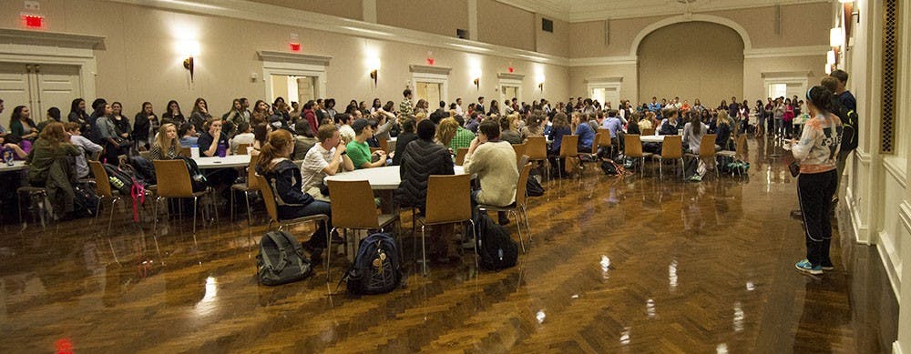 Students participated in small round-table discussions and heard presentations by student leaders.