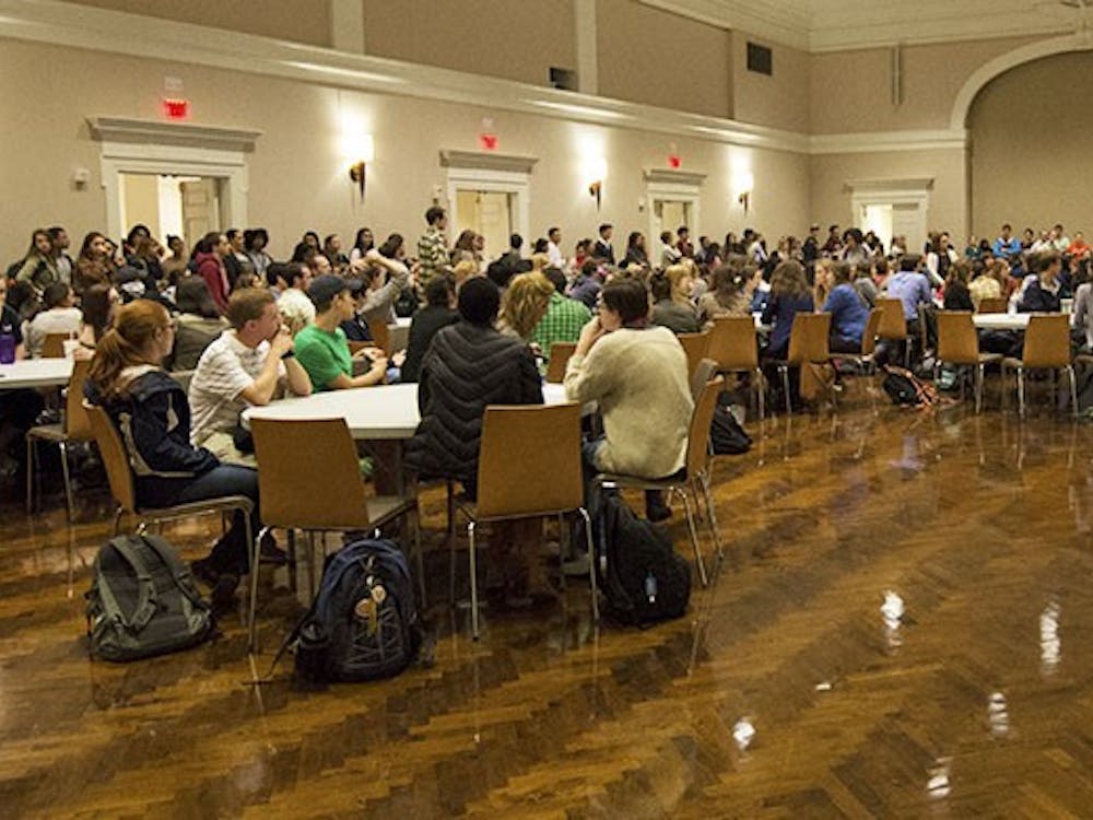 Students participated in small round-table discussions and heard presentations by student leaders.