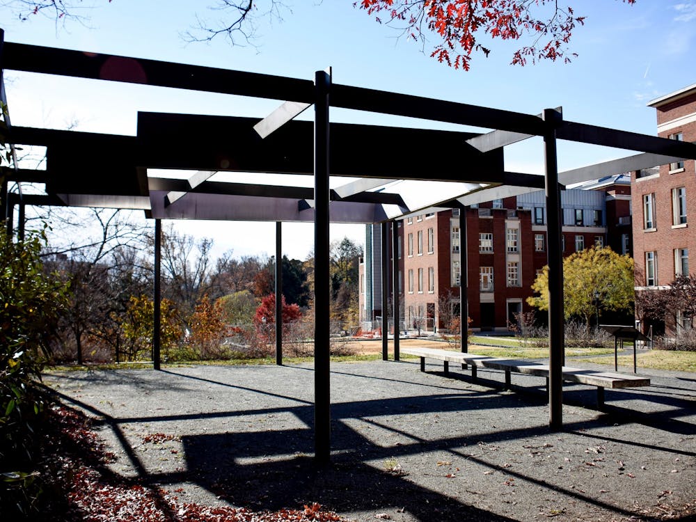 A COLA class in the program gives students walking tours of University locations, including the Memorial to Enslaved Laborers and the Kitty Foster Memorial — the memorial is a metal structure which casts a shadow representative of what Foster's home looked like. 