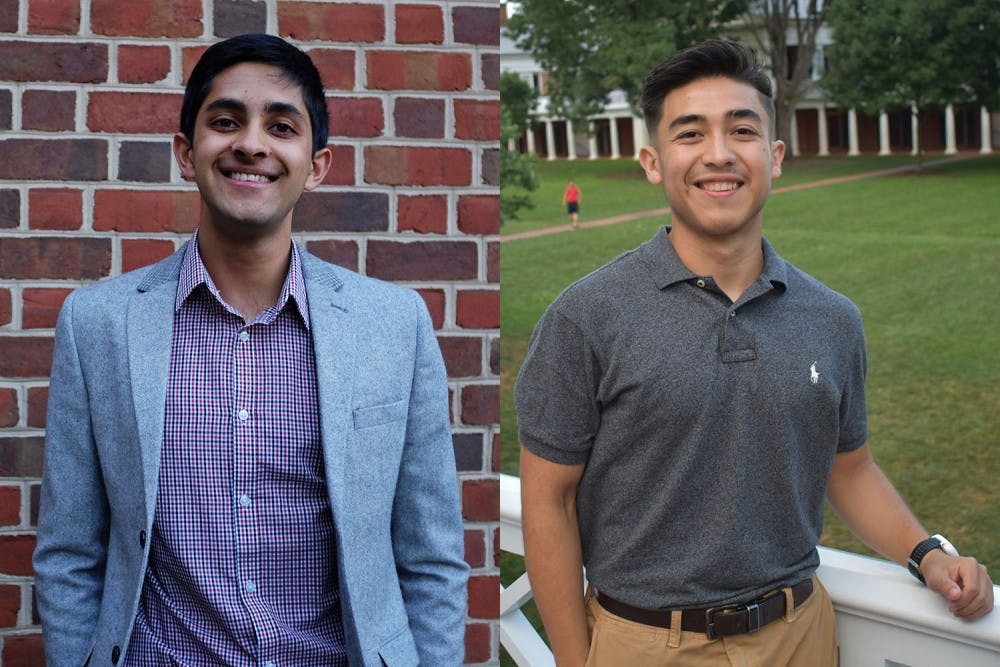 Third-year Engineering student Nikhith Kalkunte (left) and third-year Education student Moises Mendoza (right) will serve as the Resident Staff Co-Charis for the 2018-19 academic year.&nbsp;
