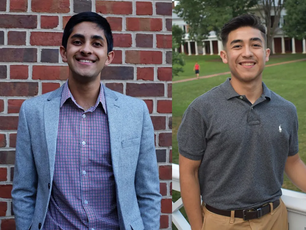 Third-year Engineering student Nikhith Kalkunte (left) and third-year Education student Moises Mendoza (right) will serve as the Resident Staff Co-Charis for the 2018-19 academic year. 