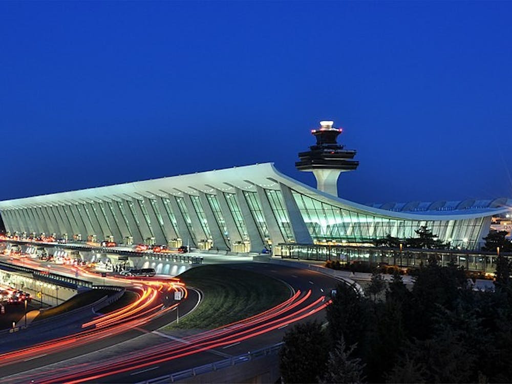 The AirBus service run shuttles to both Dulles International Airport in Washington, D.C. (pictured) and the Richmond International Airport to help students get home for breaks