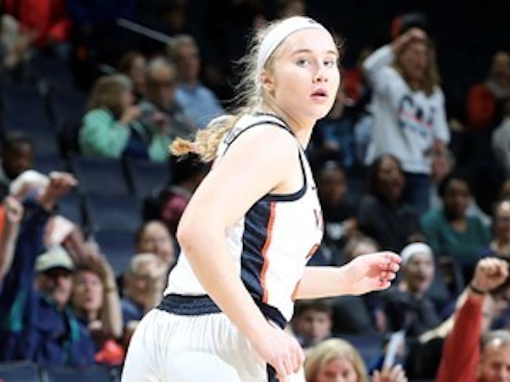Freshman guard Erica Martinsen led Virginia in scoring with 15 points on Sunday.