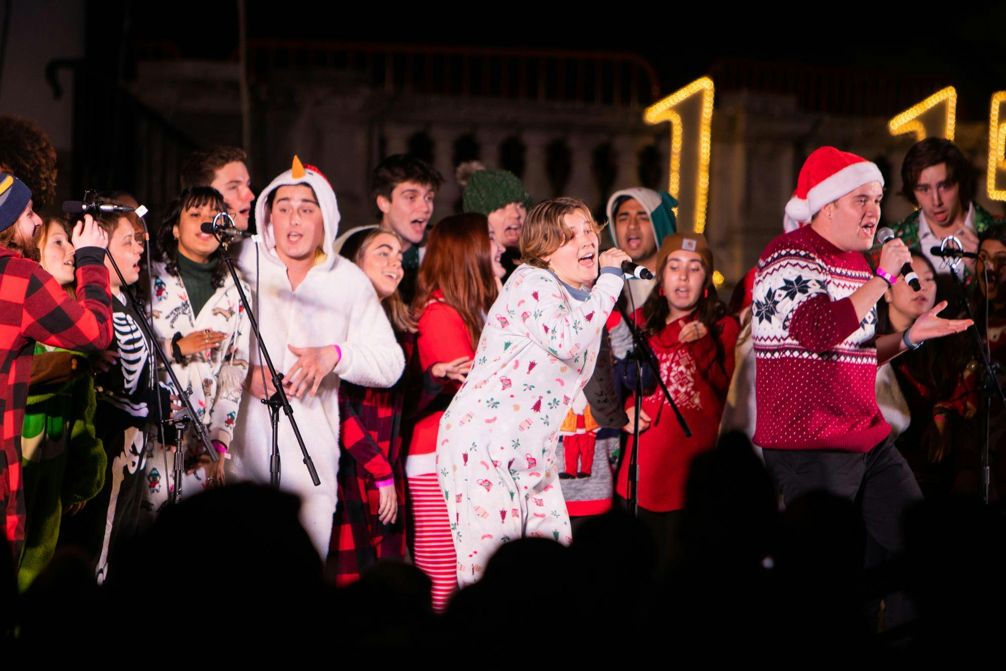 If nothing else, the one University tradition you should take part in is going to Lighting of the Lawn, where the University community gathers for a light show at the Rotunda.