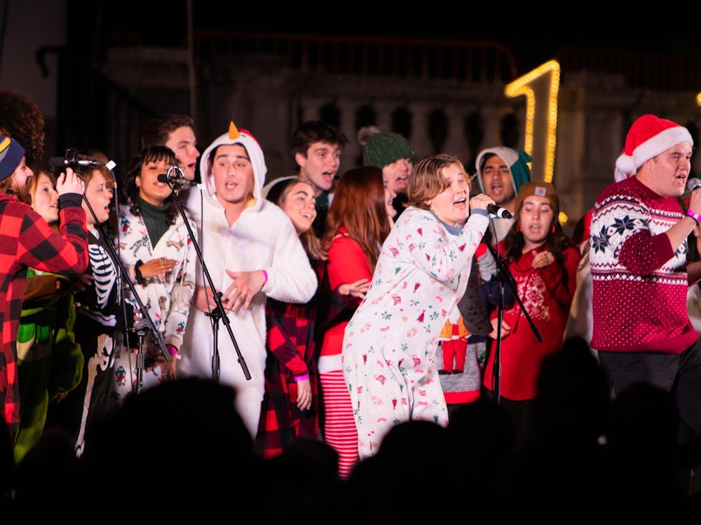 If nothing else, the one University tradition you should take part in is going to Lighting of the Lawn, where the University community gathers for a light show at the Rotunda.