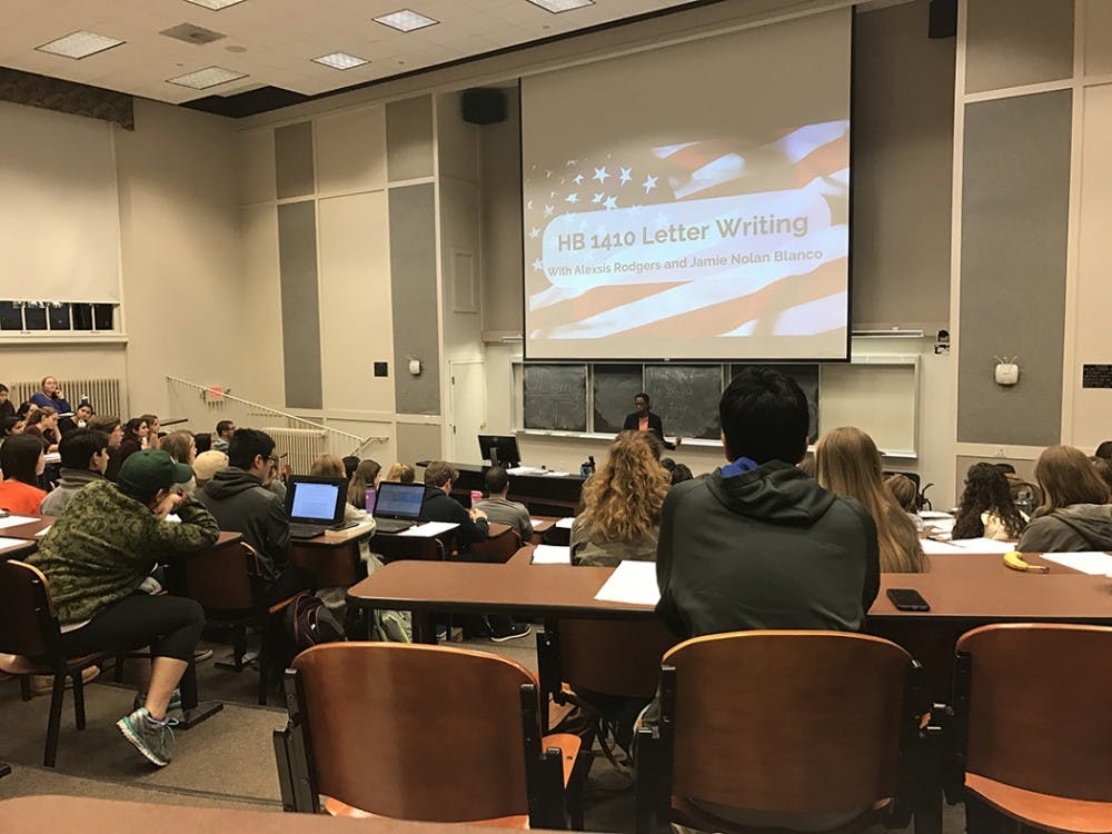 The University Democrats encouraged students to take action by advocating for their political interests.&nbsp;