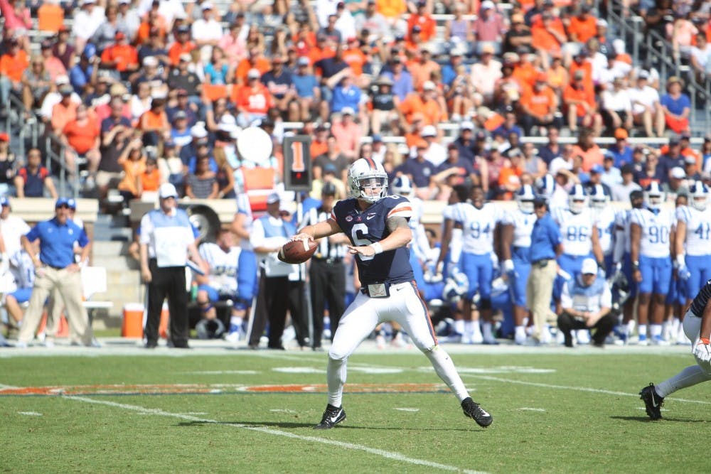 <p>Senior quarterback Kurt Benkert and Virginia will look to take down Boston College and secure their first bowl berth since 2011.&nbsp;</p>