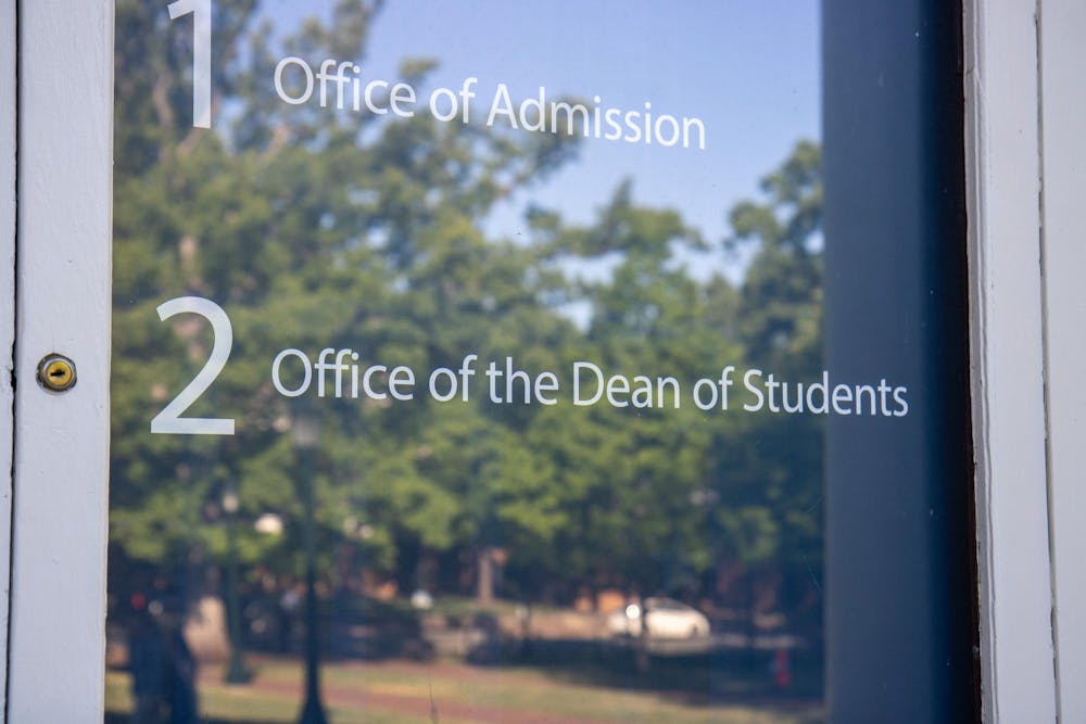 Door to the Office of the Dean of Students, photographed April 30, 2026.