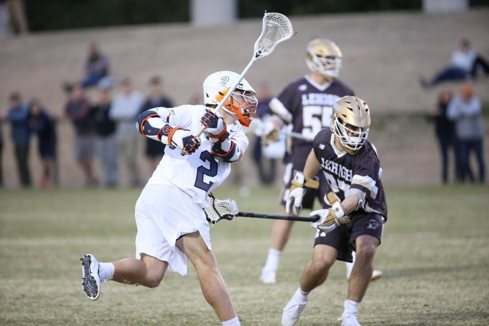 <p>Junior attackman Michael Kraus led Virginia with an explosive four-goal performance.</p>