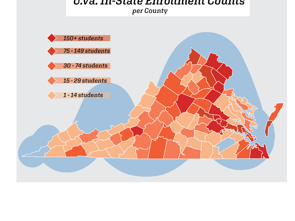 There are currently 3,481 students from Fairfax County and 1,148 students from Loudoun County — all densely populated areas in Northern Virginia.
