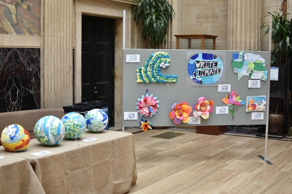 <p>In total, the class received responses from about 1,200 people. The paper responses were then turned into art at the discretion of the students in the class.</p>
